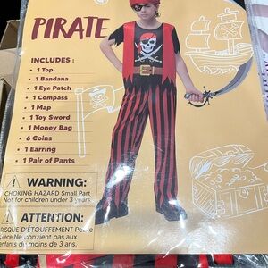 Pirate Costume for Kids - Red and Black size small 5-7